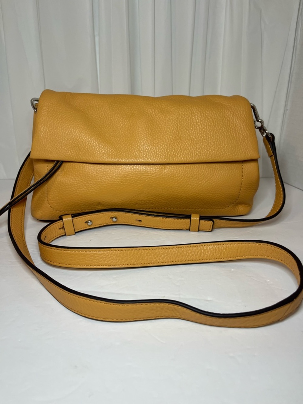Vince Camuto Caramel Colored Pebbled Leather Crossbody
